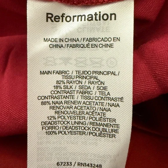 NWT Reformation Minara Strapless Midi Dress in Chianti Size 8 - Picture 14 of 17